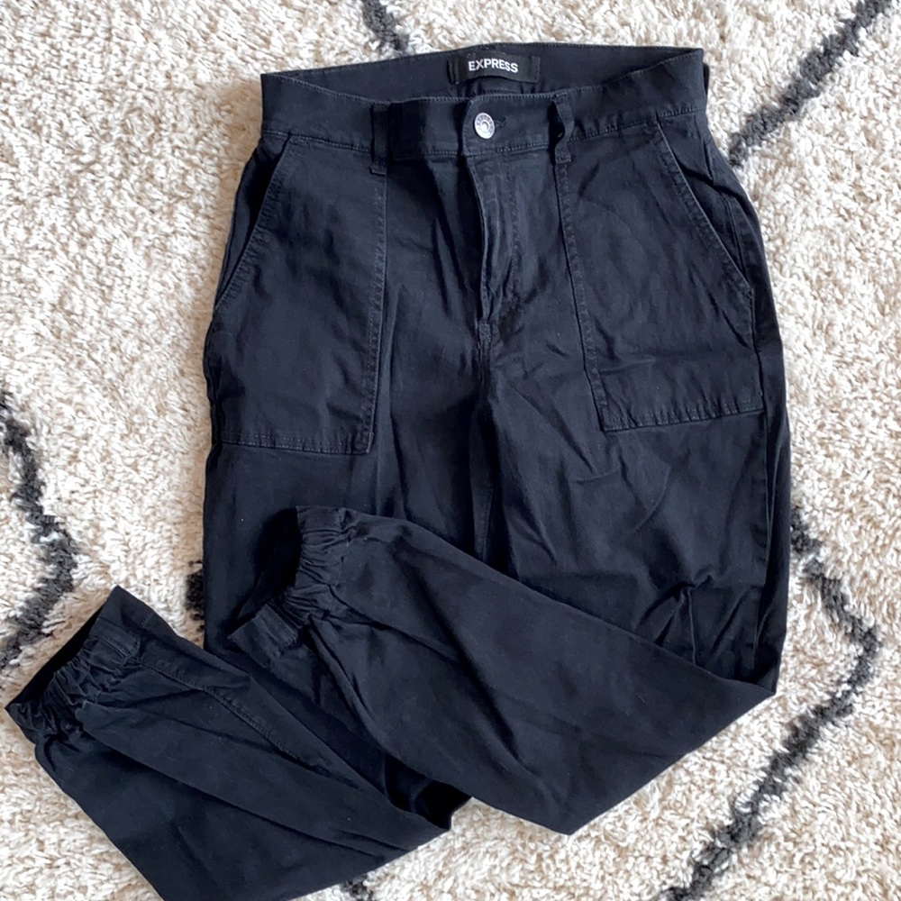 Express cropped high rise black pants